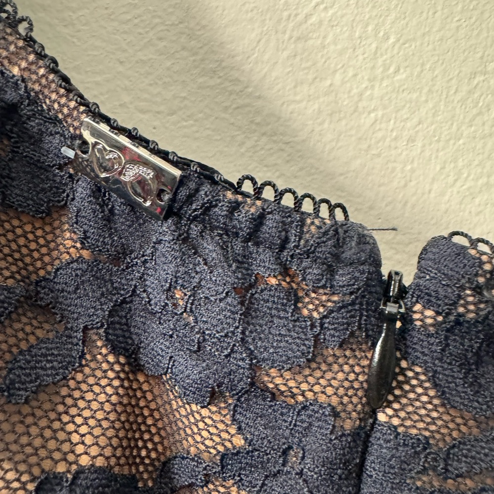 For Love & Lemons Black Lace Mini Dress Size Medium NWT Coquette Romantic Goth - Picture 12 of 16